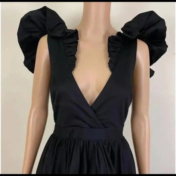NWT Making The Cut Black Mermaid Dress XS Romantic Ruffle Flounce Runway Fashion - Picture 8 of 15